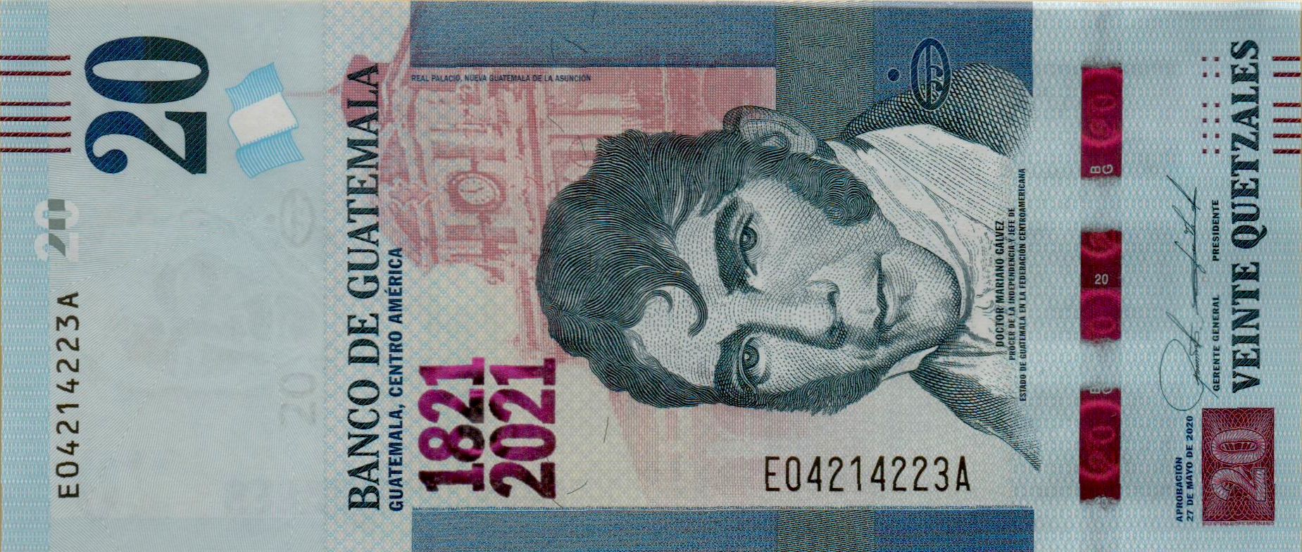 Guatemala 20 2021 UNC P-W128